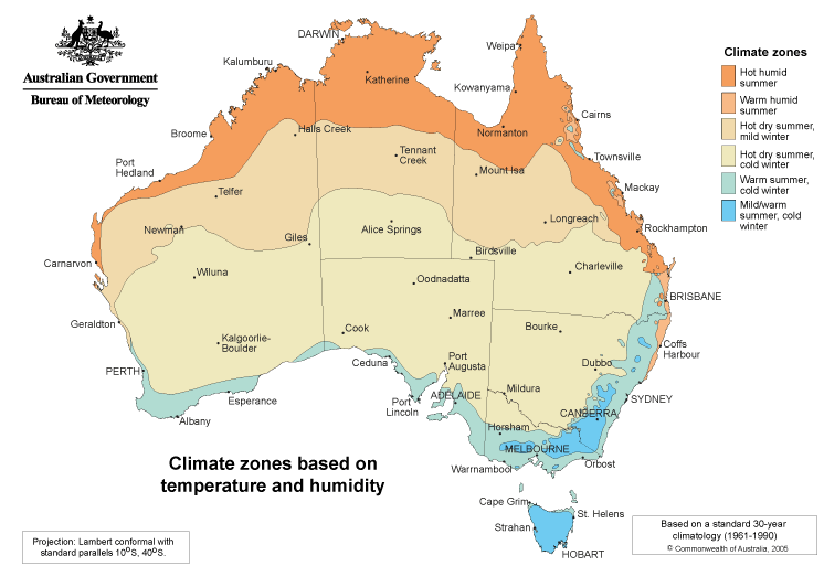 Temp and Humidity Map - BOM